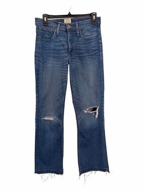J. CREW 28 Ripped Raw Hem Billie Demi Boot Crop Jeans